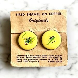 Vintage 1970’s Handmade Abstract Copper Earrings